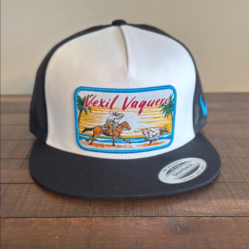 Black and White Trucker Hat with Vibrant Patch